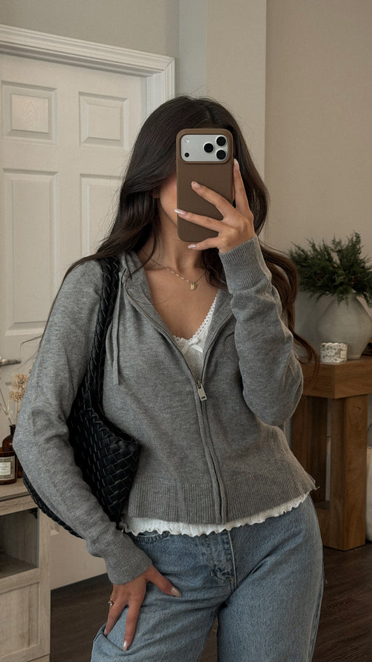 Salem Knit Zip Up (Grey)