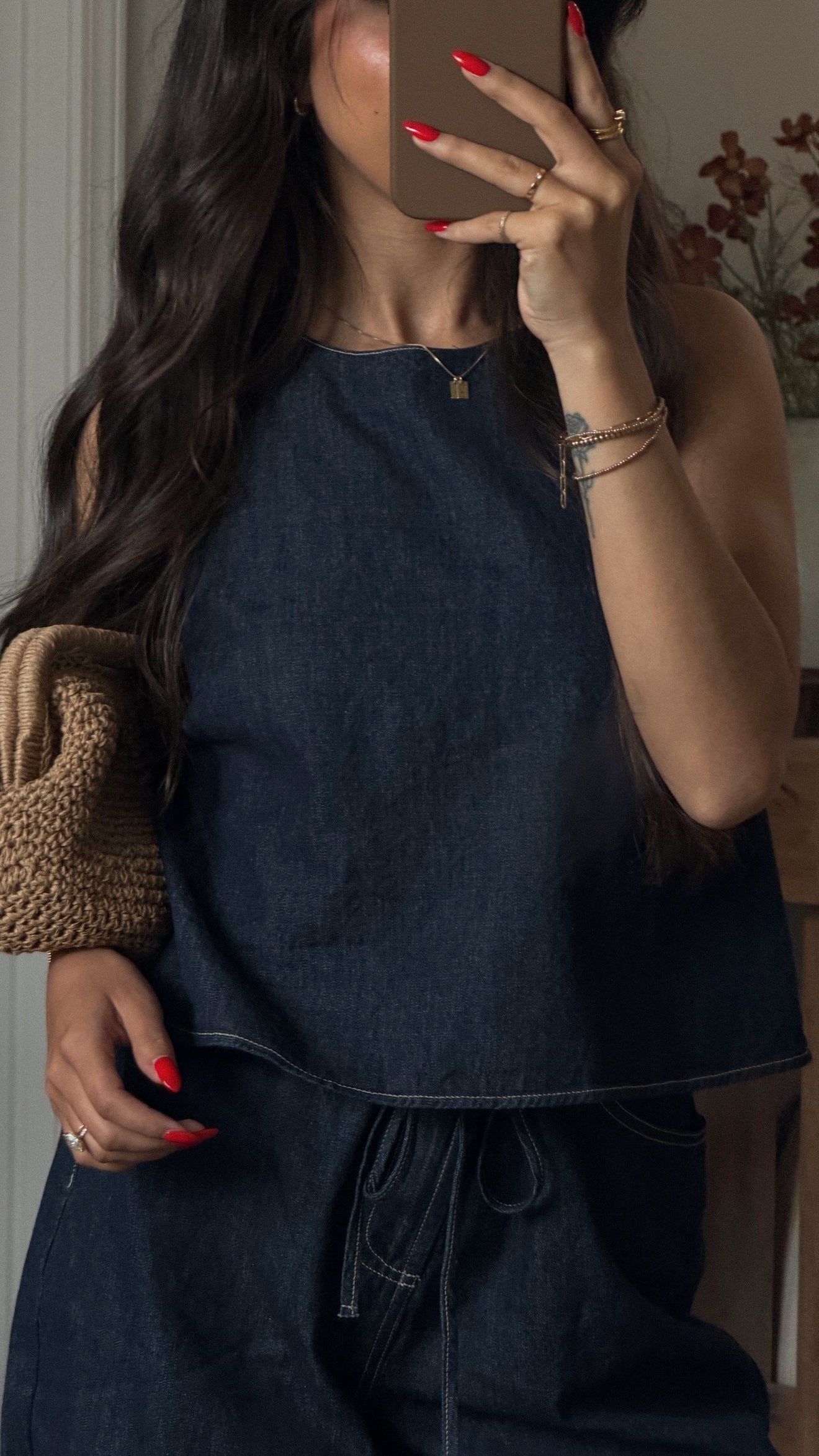 Jane Denim Halter Top