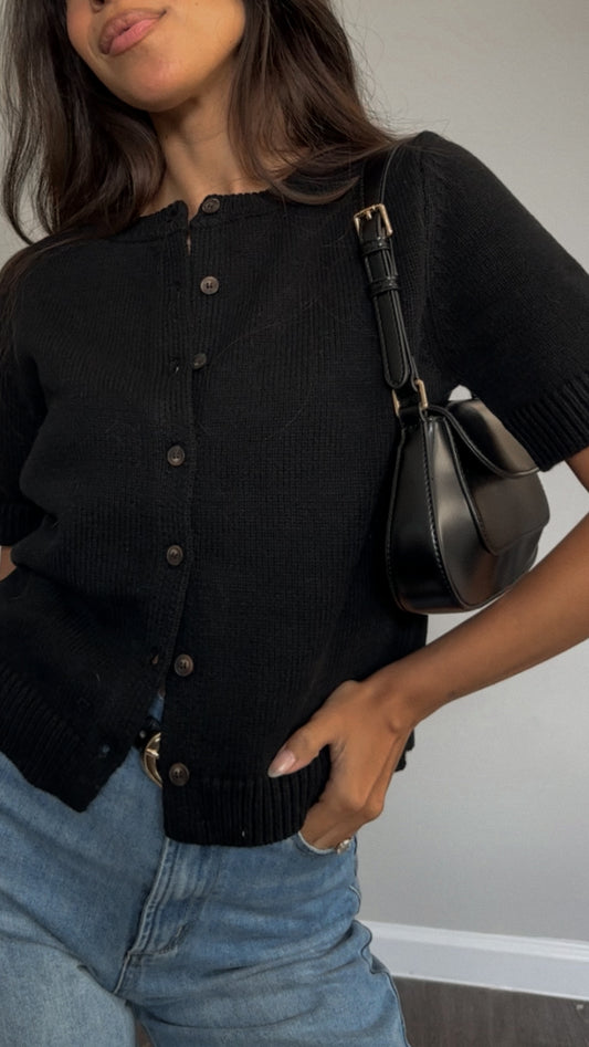 Aubrey Sweater Tee (Black)