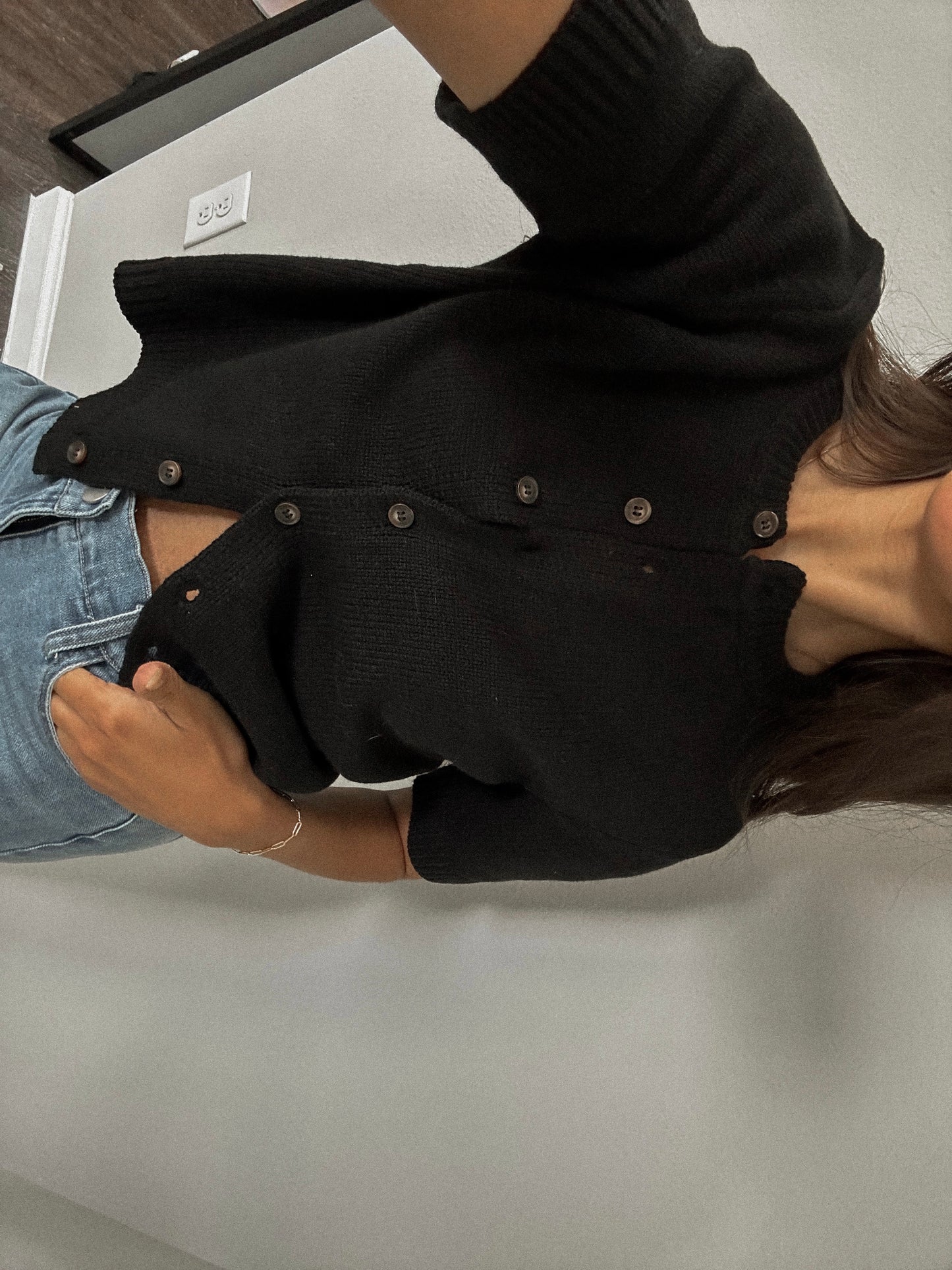 Aubrey Sweater Tee (Black)