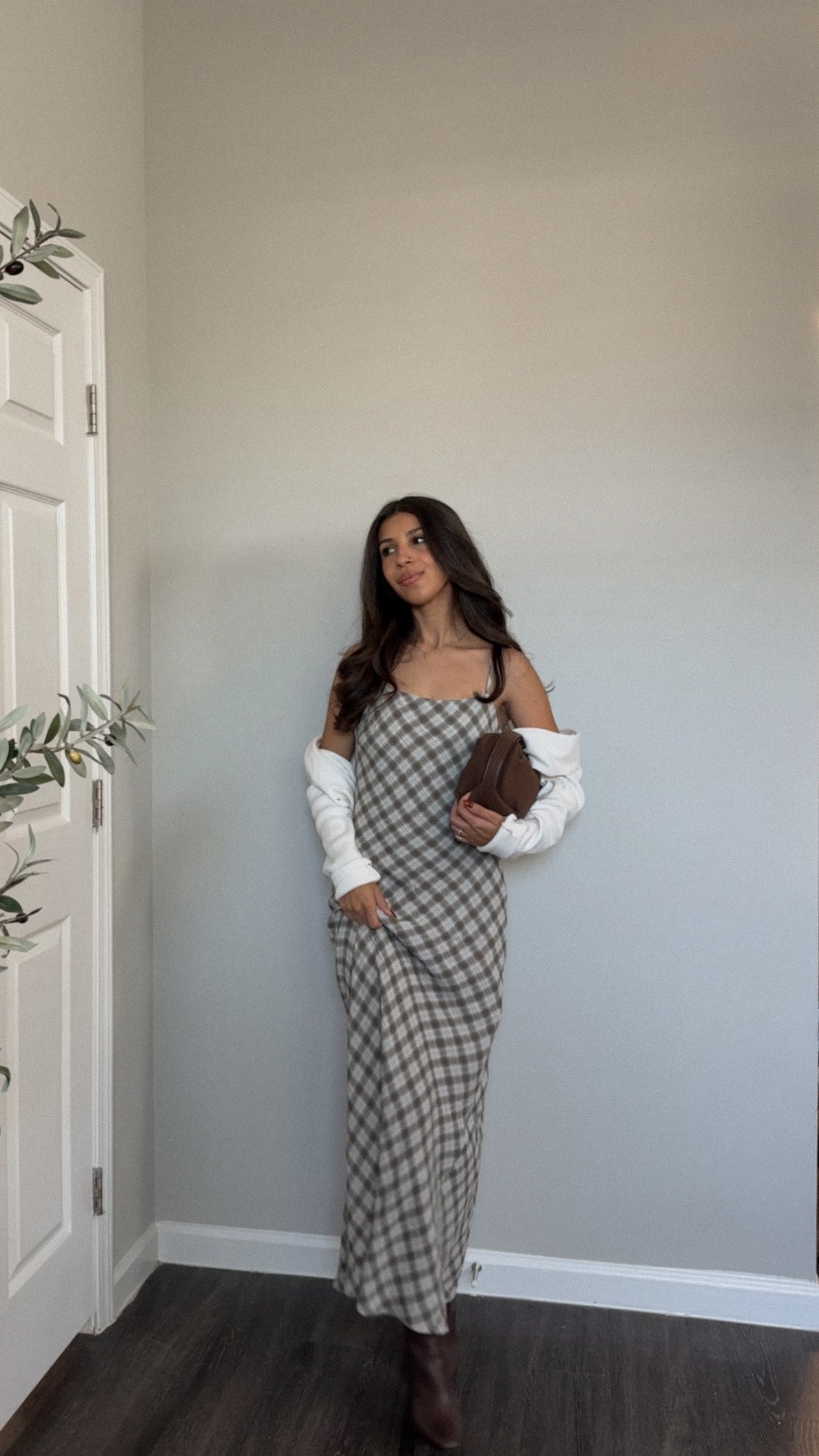 Duff Dress (Cream & Brown)