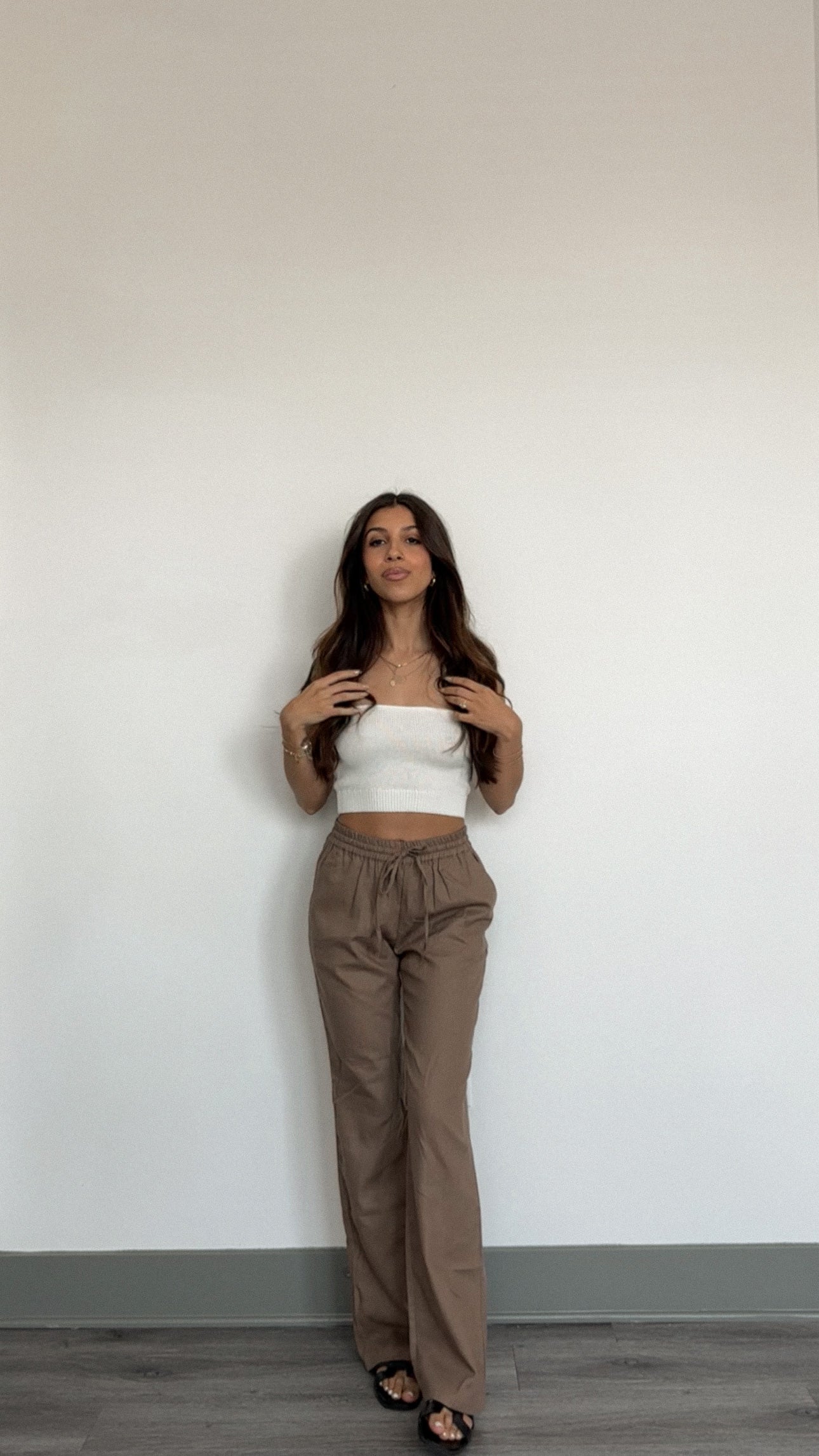 Mina Linen pants (Mocha)- FINAL SALE
