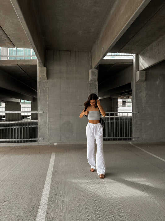 Mina Linen Pants (White)