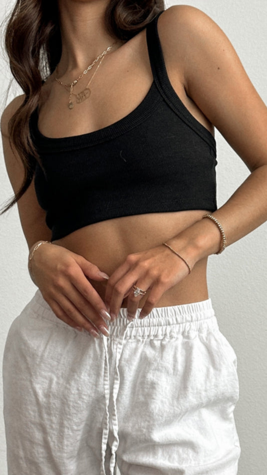 James Cropped Tank (Black)