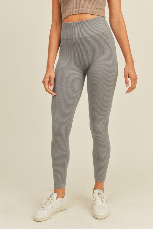 Ribbed Leggings in Grey - FINAL SALE