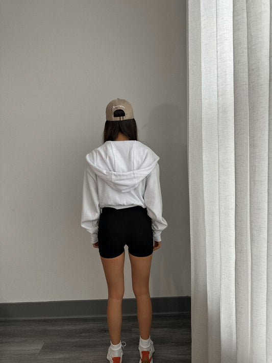 Meyer Zip Hoodie (White)-FINAL SALE