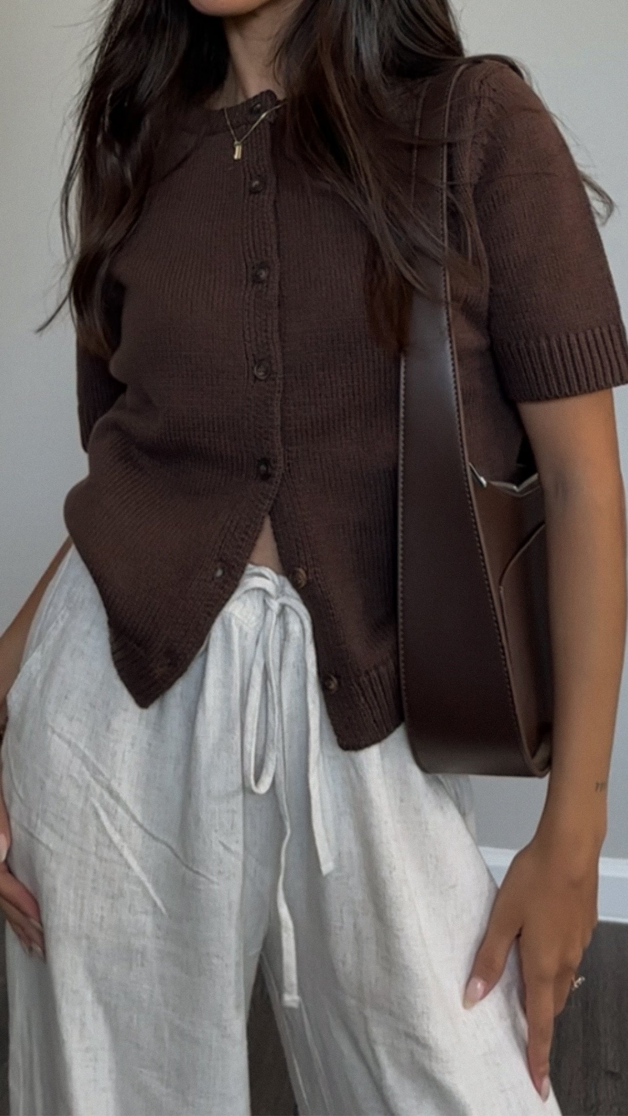 Aubrey Sweater Tee (Chocolate)