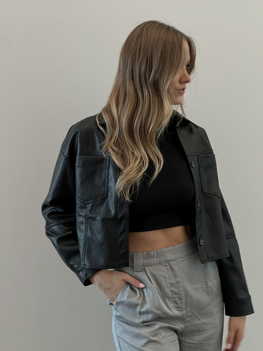 Frankie Cropped Leather Jacket - FINAL SALE