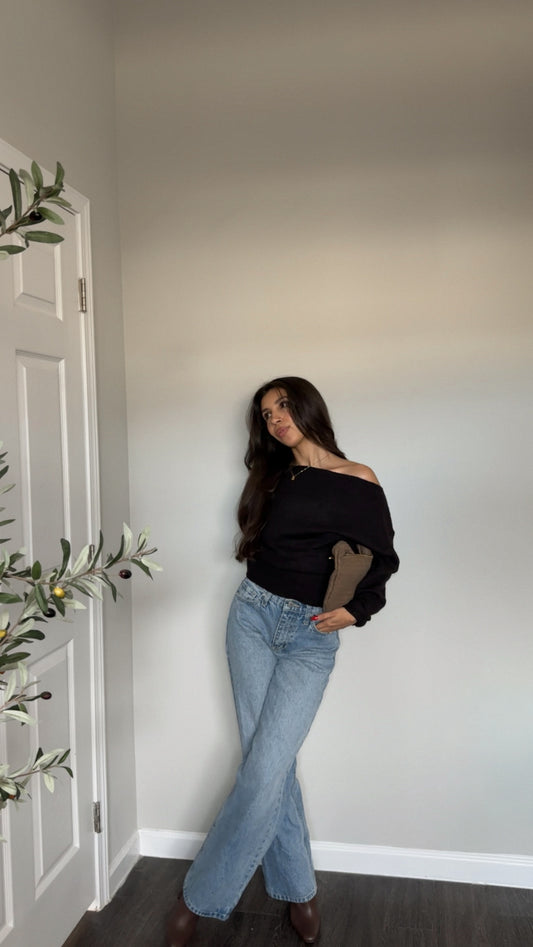 Hazel Off the shoulder top (DARK BROWN)