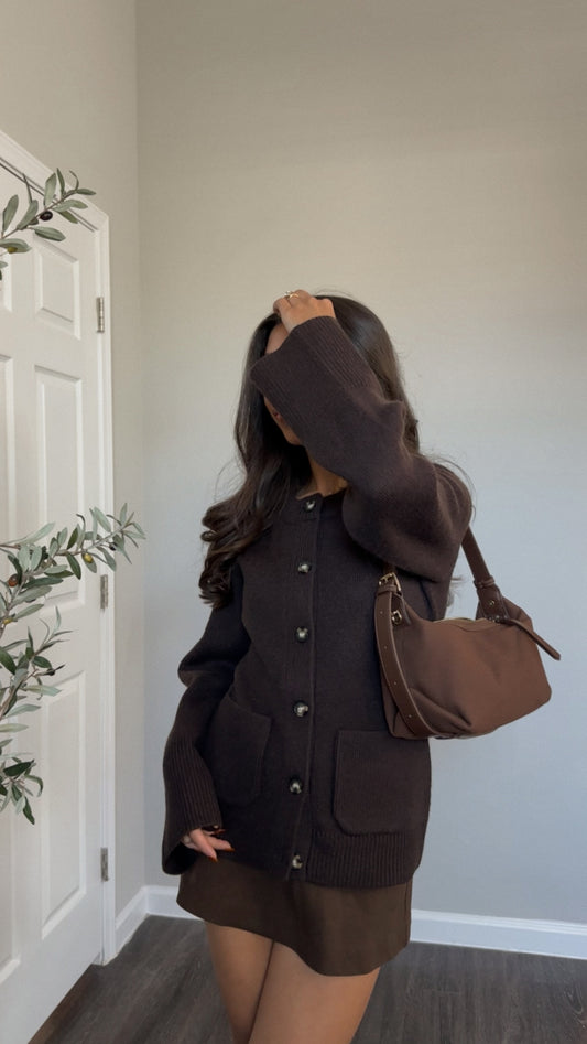 Molly Cardigan (Deep Brown)