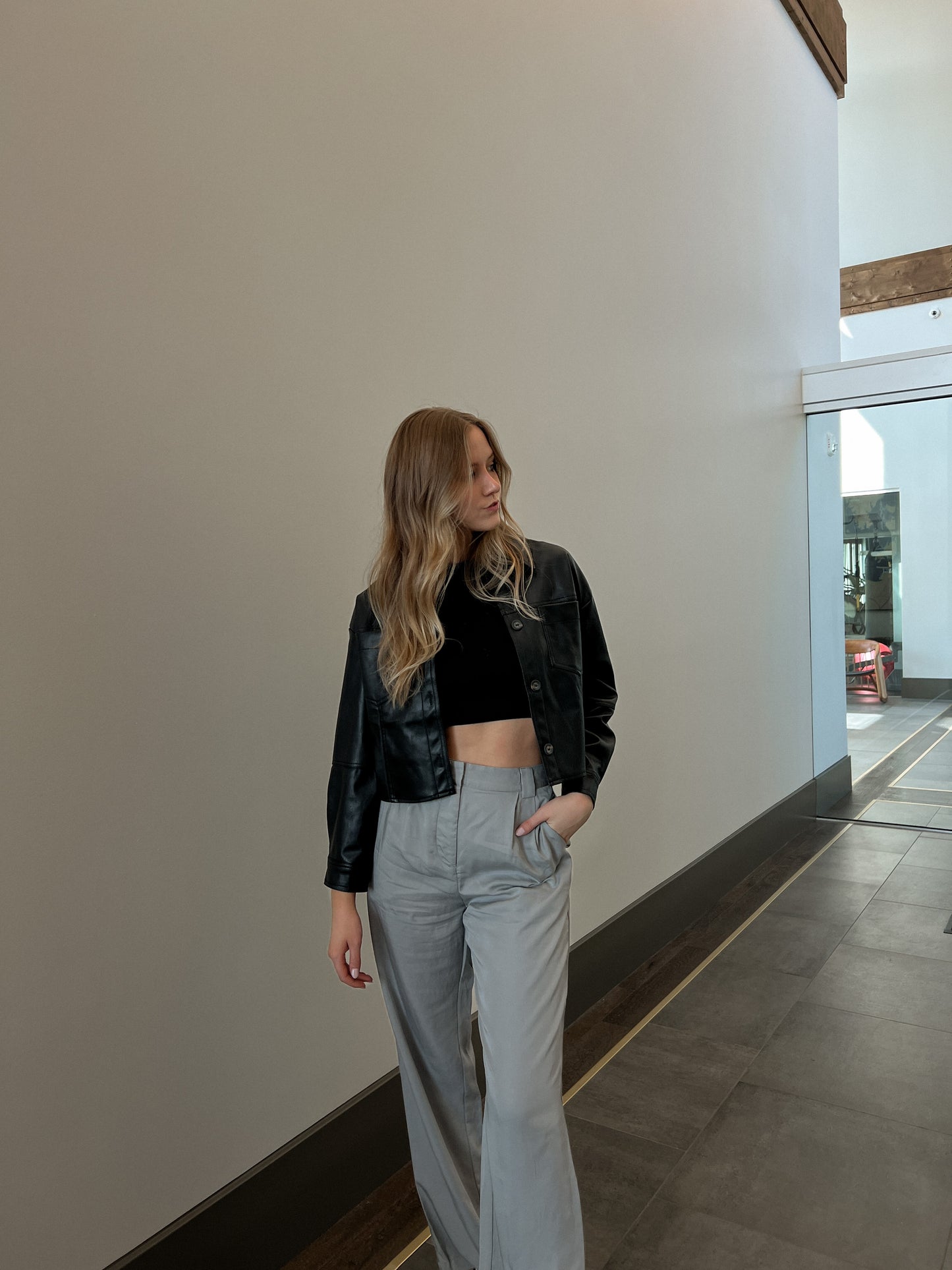 Frankie Cropped Leather Jacket - FINAL SALE