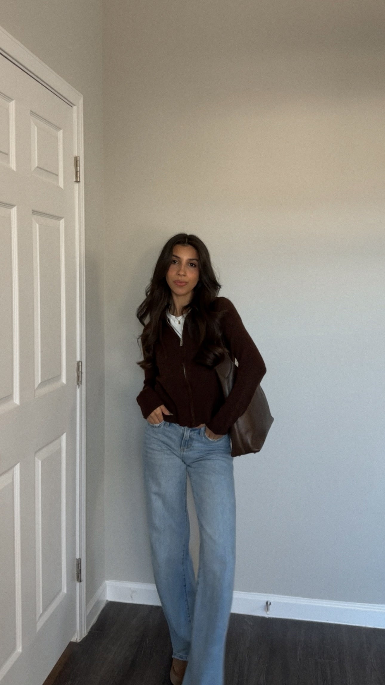 Salem Knit Zip Up (Brown)
