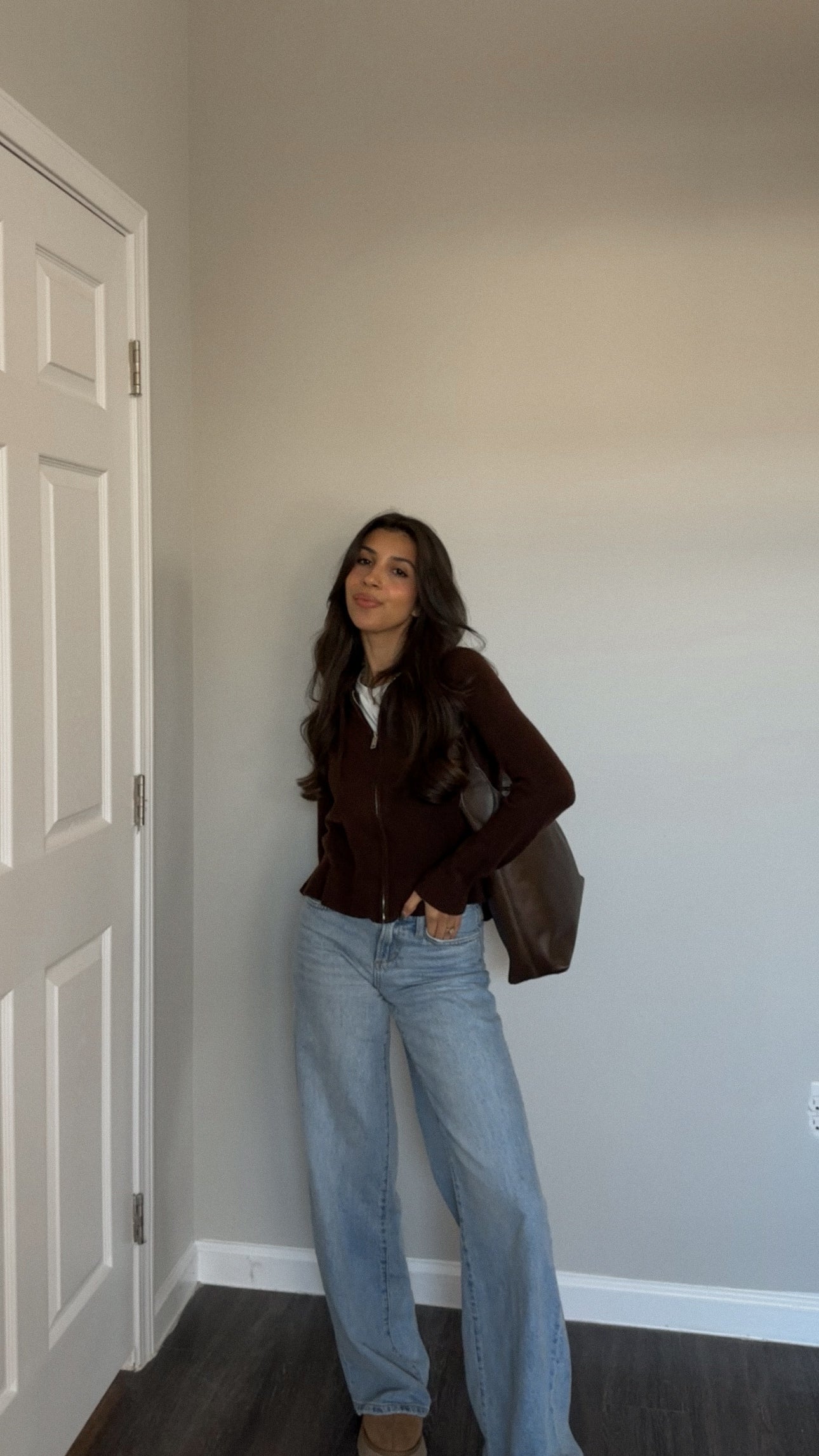 Salem Knit Zip Up (Brown)
