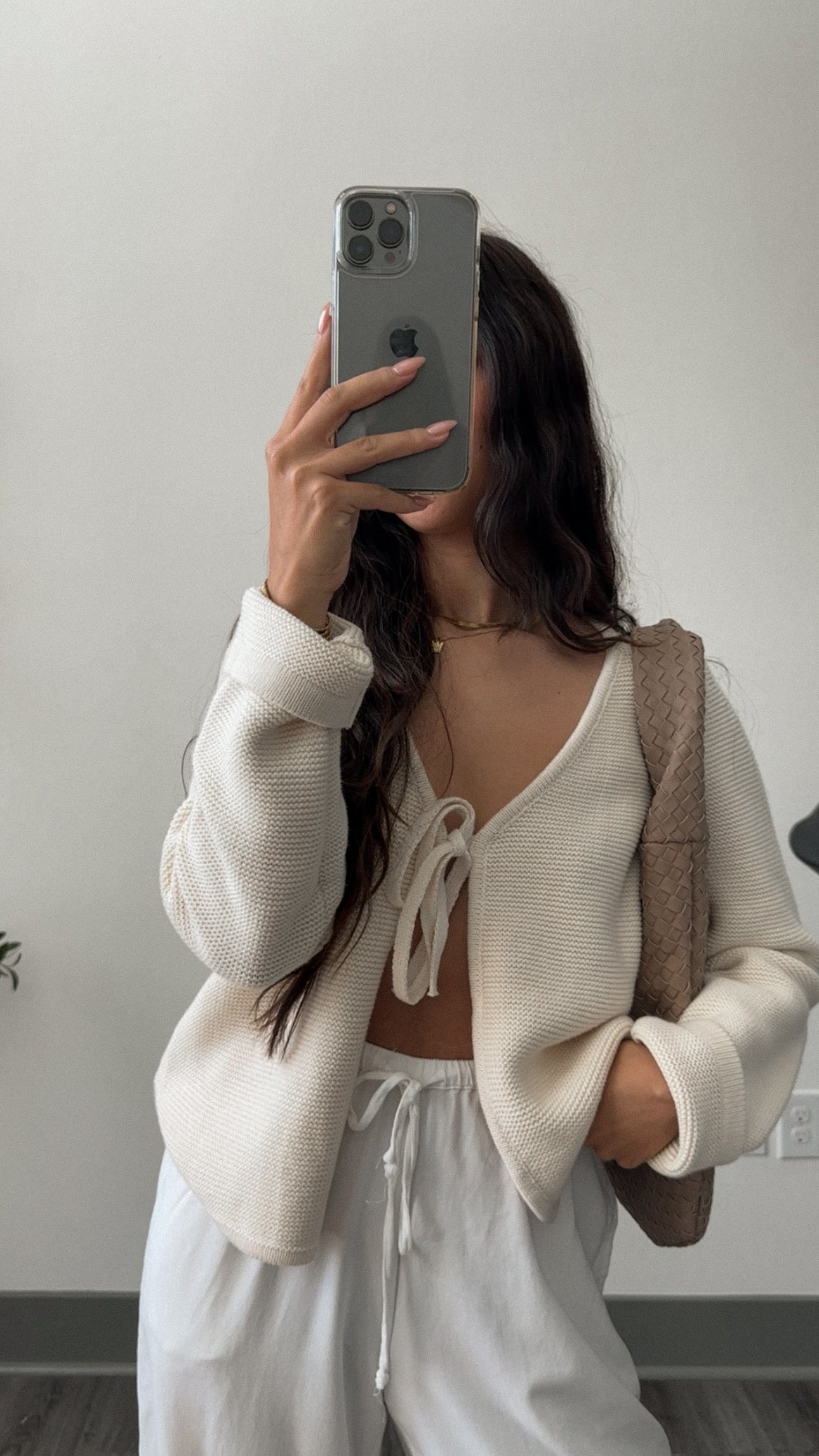 Jamie Tie Cardigan (Cream)