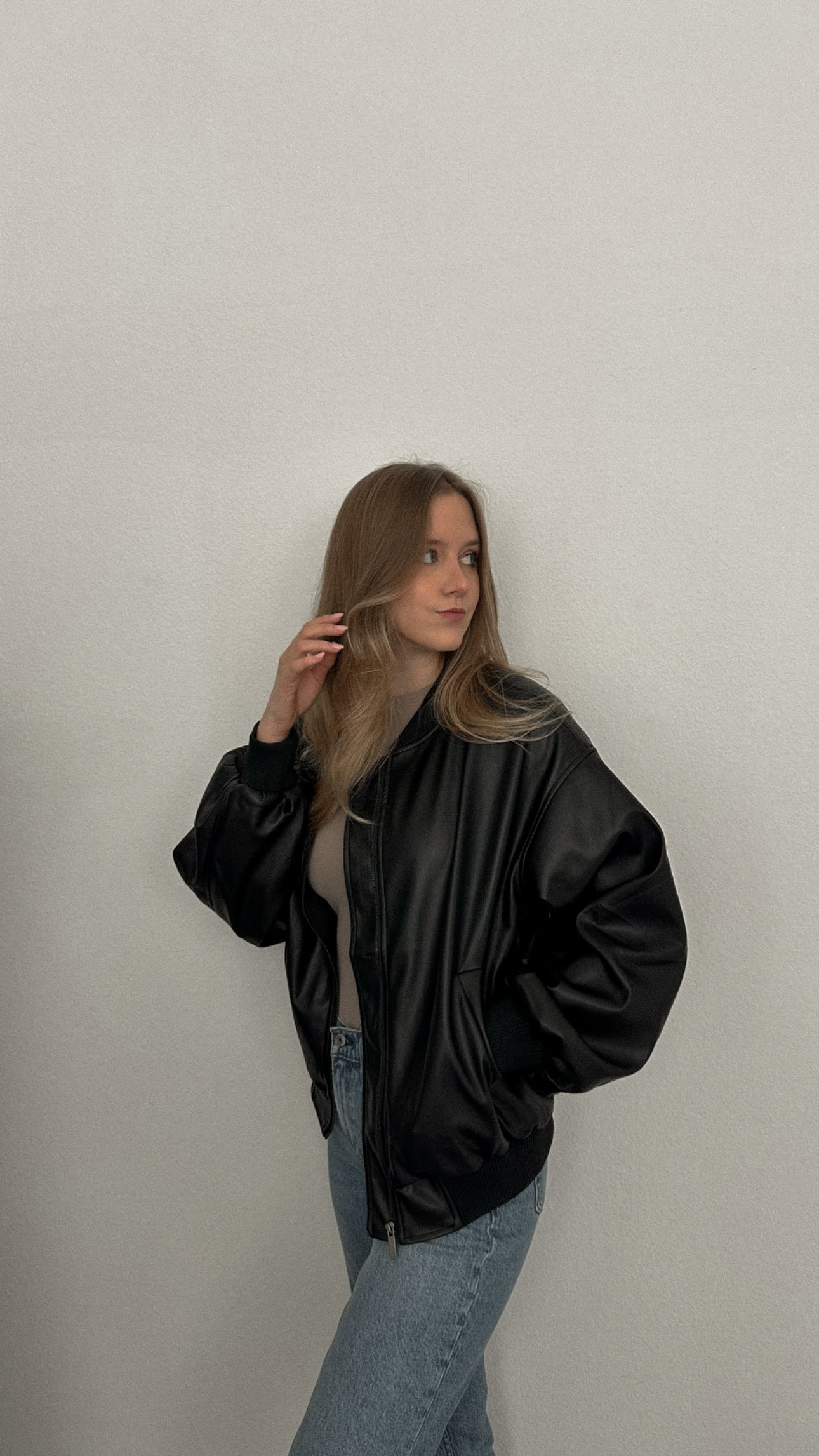 Fay Leather Bomber