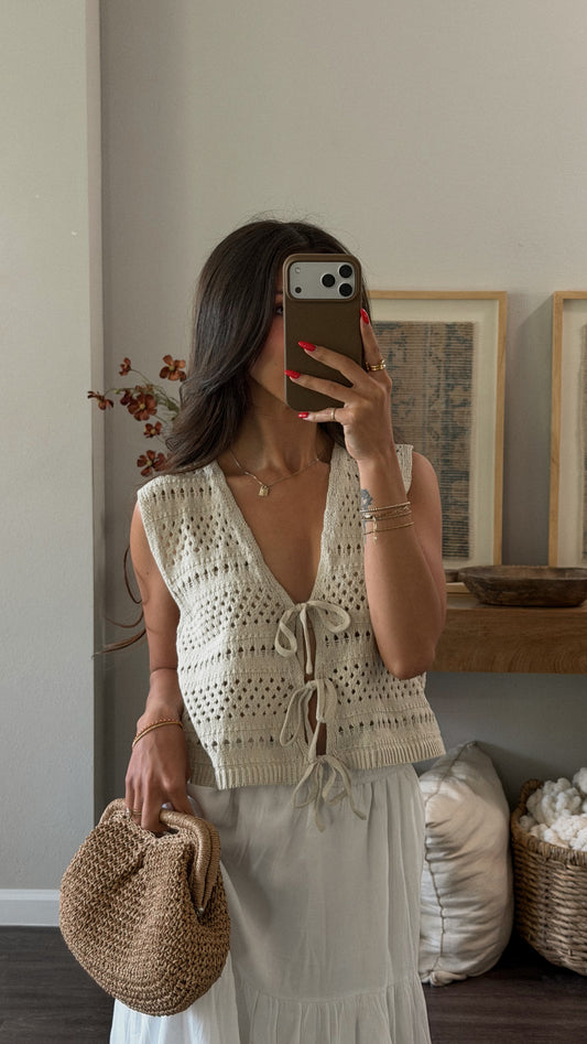 Kassi Crochet Vest (Biege)