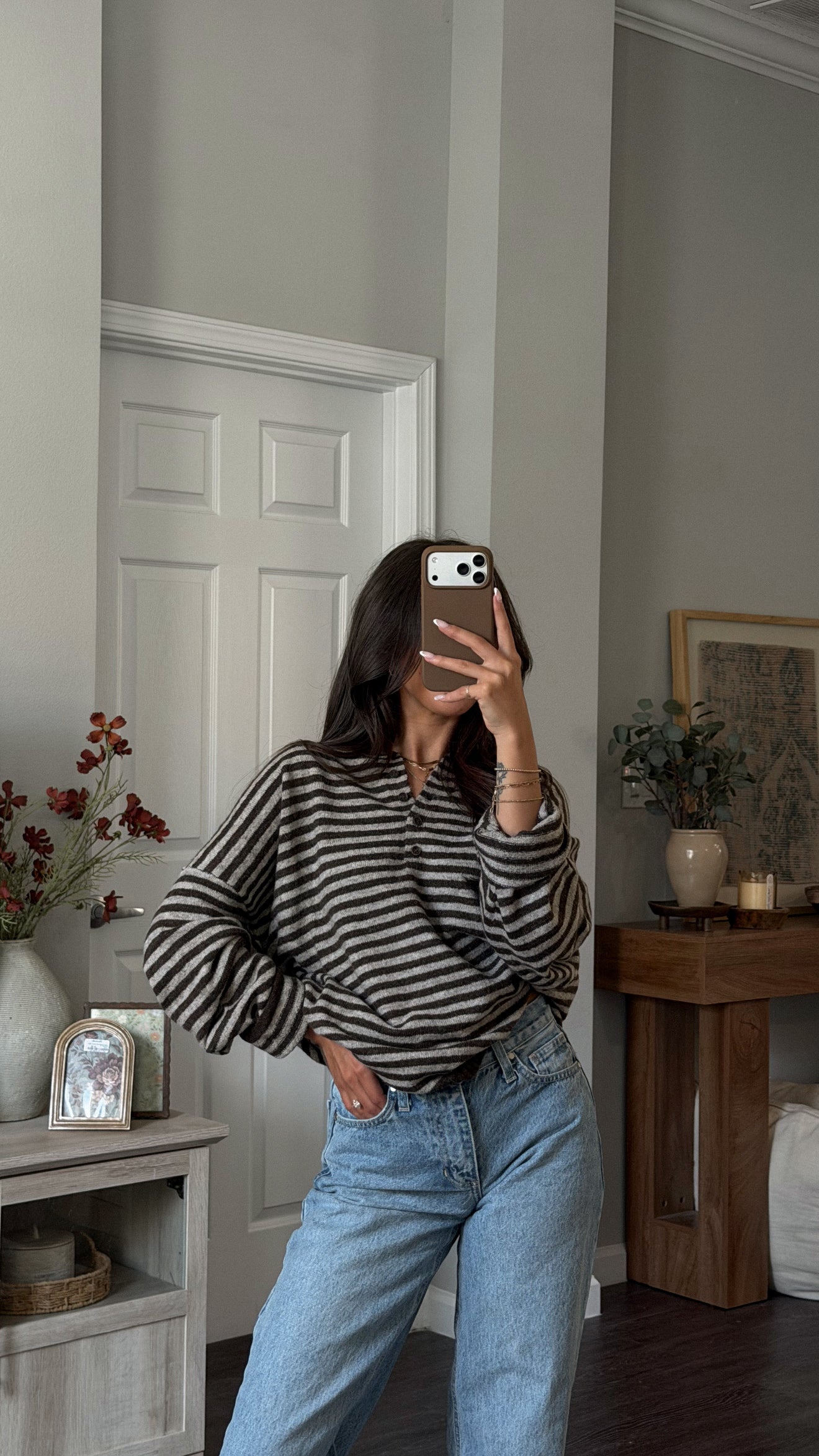 Collin Sweater (Brown Striped)