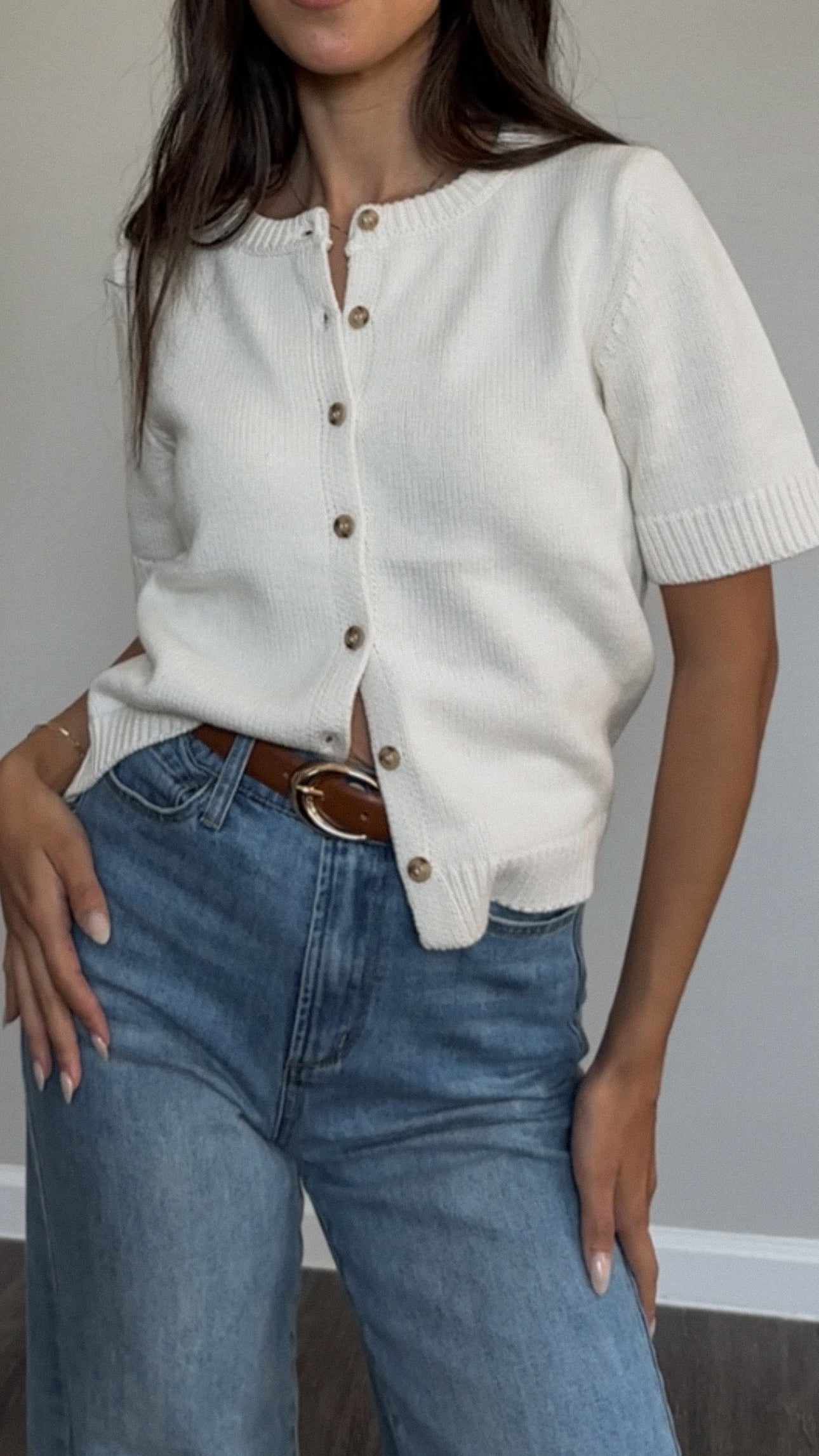 Aubrey Sweater Tee (Cream)