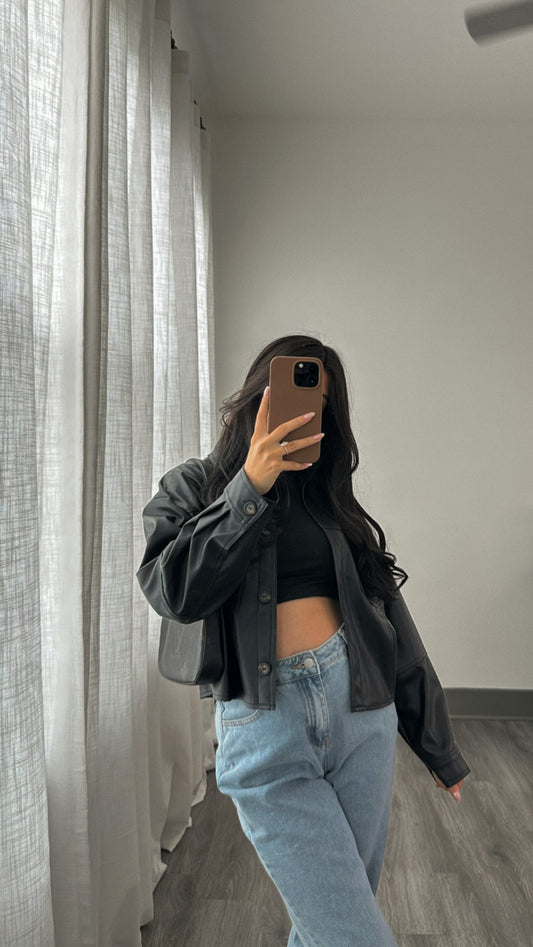 Frankie Cropped Leather Jacket - FINAL SALE