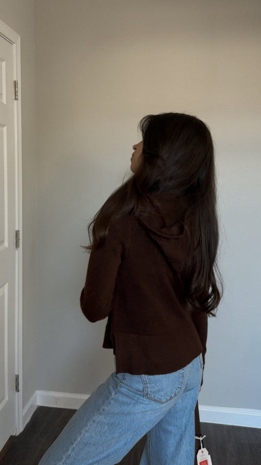 Salem Knit Zip Up (Brown)