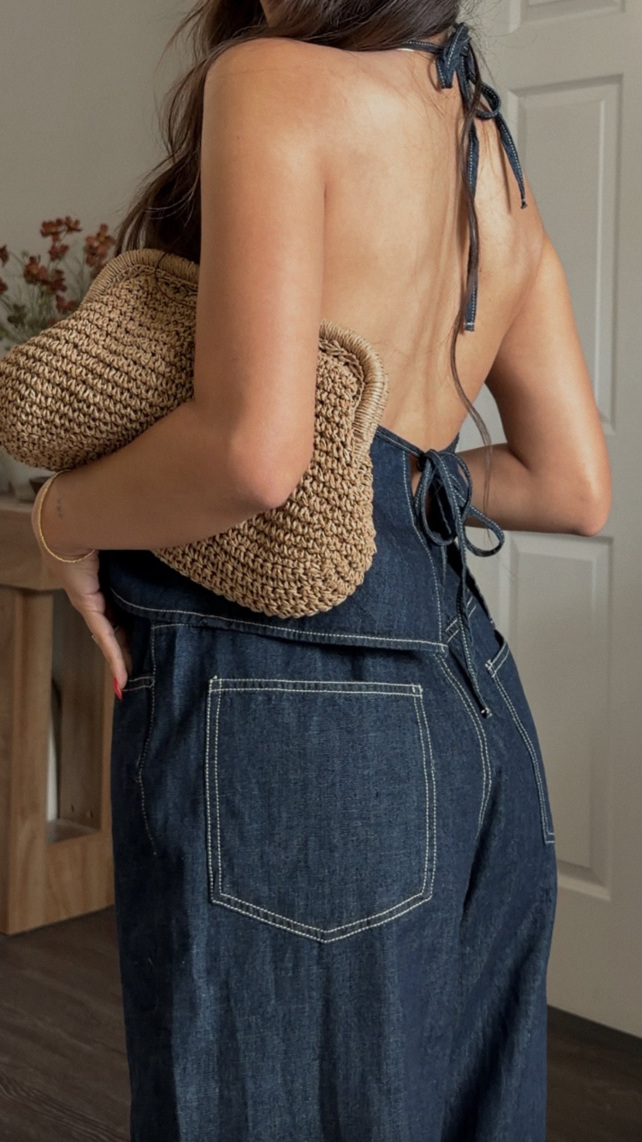Jane Denim Halter Top
