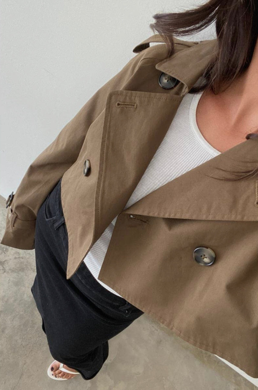 Amanda Marie Cropped Trench - FINAL SALE