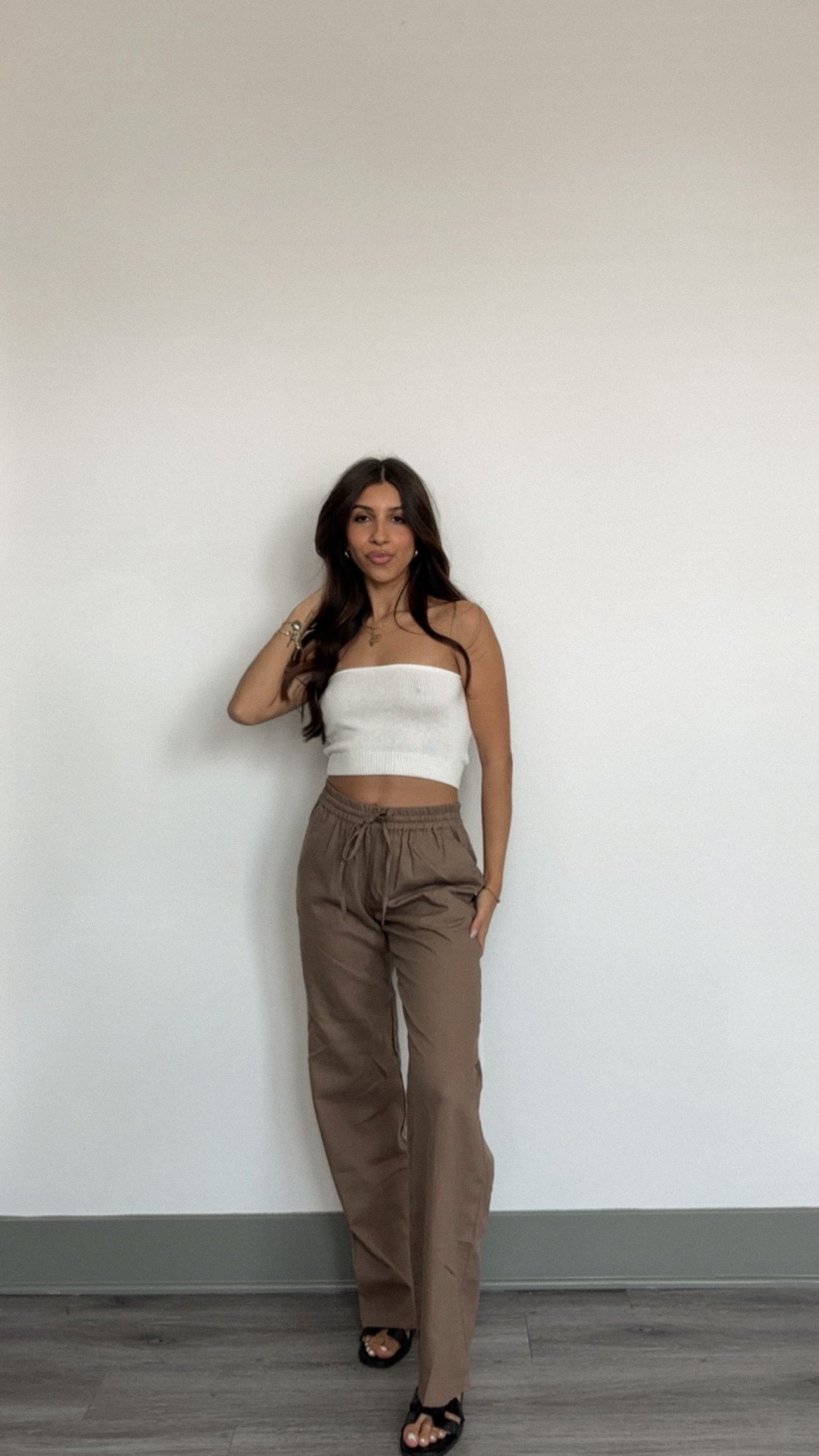 Mina Linen pants (Mocha)- FINAL SALE