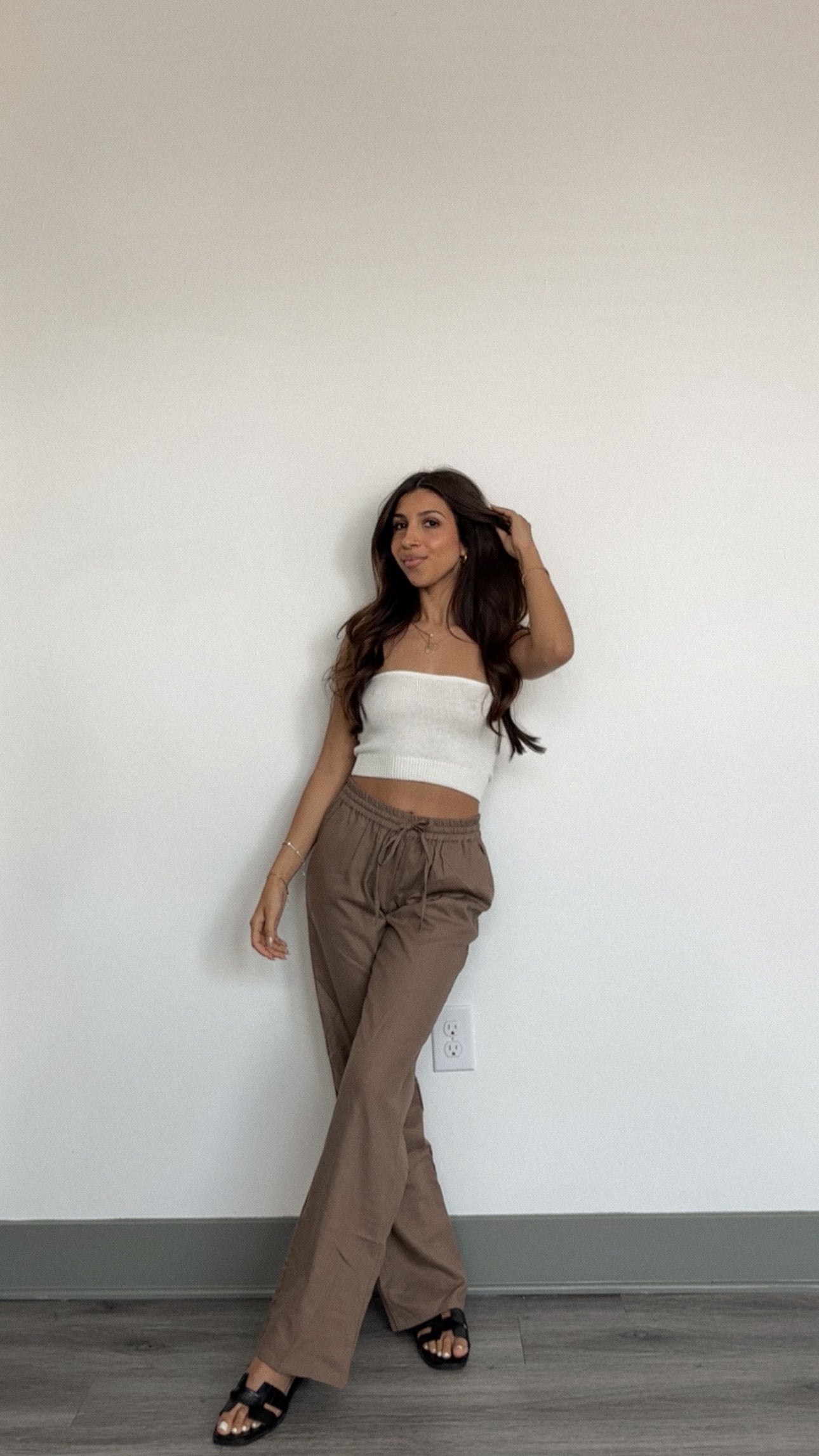 Mina Linen pants (Mocha)- FINAL SALE