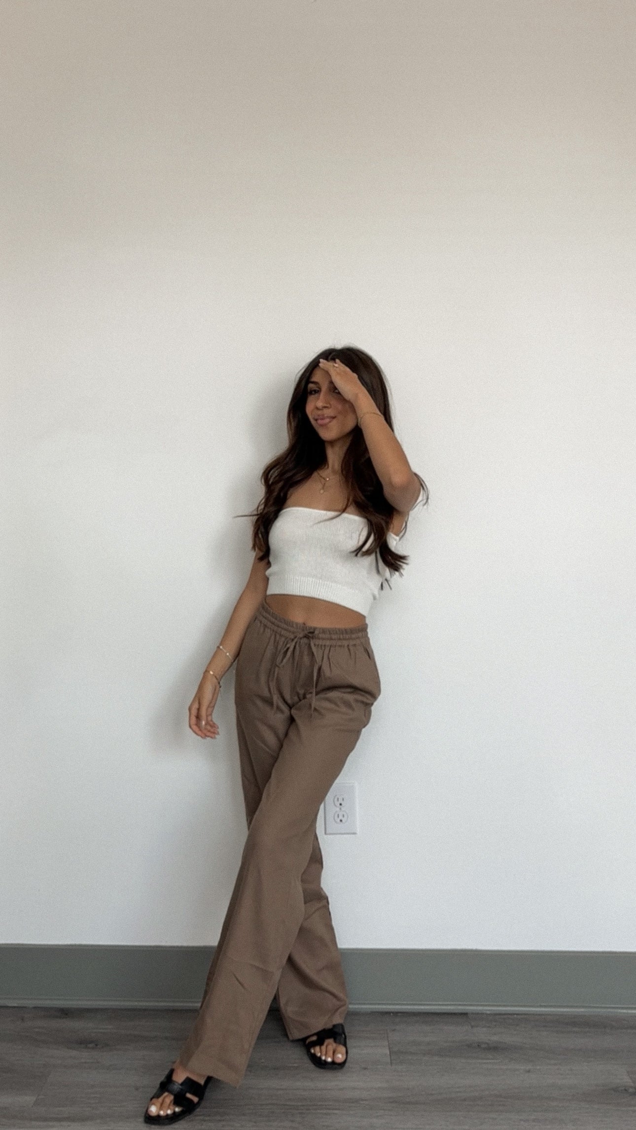 Mina Linen pants (Mocha)- FINAL SALE