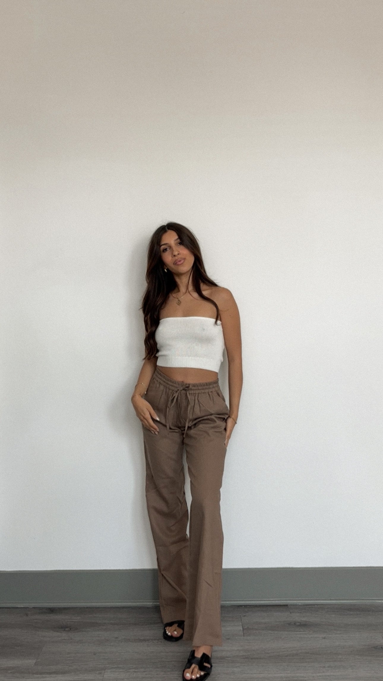 Mina Linen pants (Mocha)- FINAL SALE