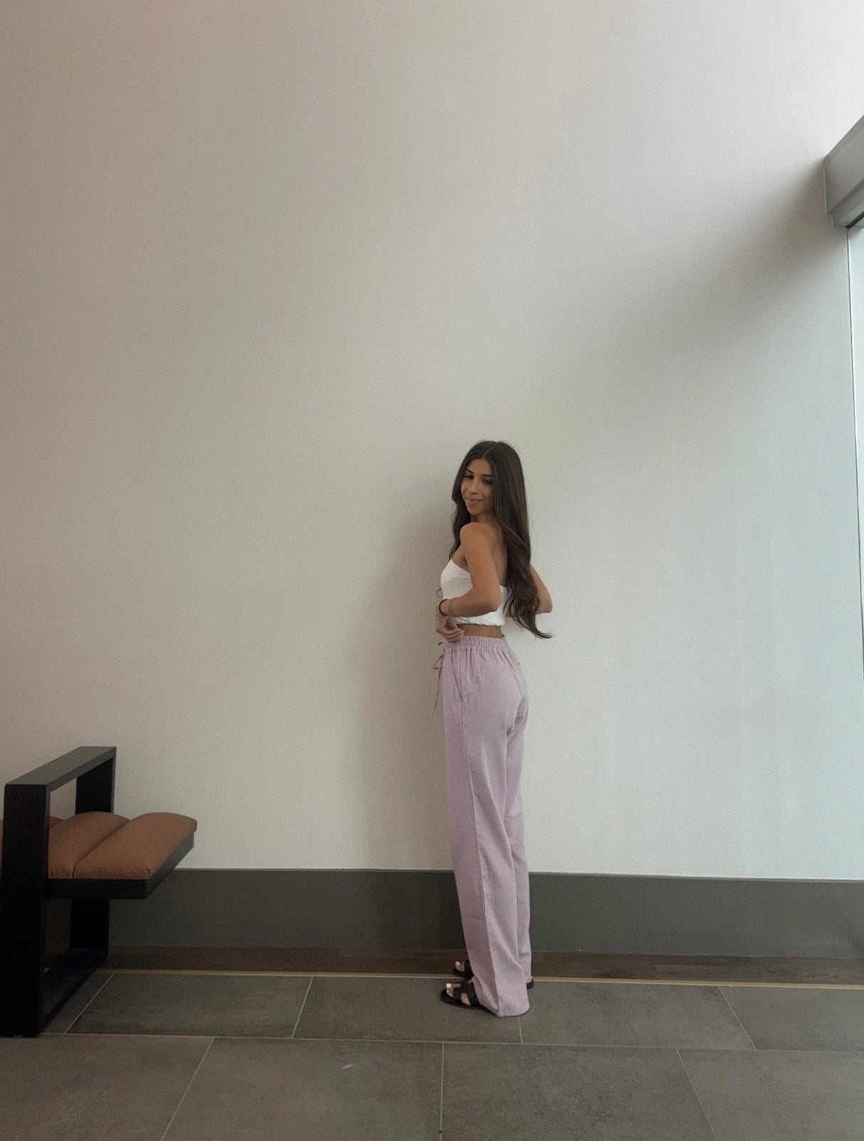 Mina Linen Pants (Lavender)-FINAL SALE