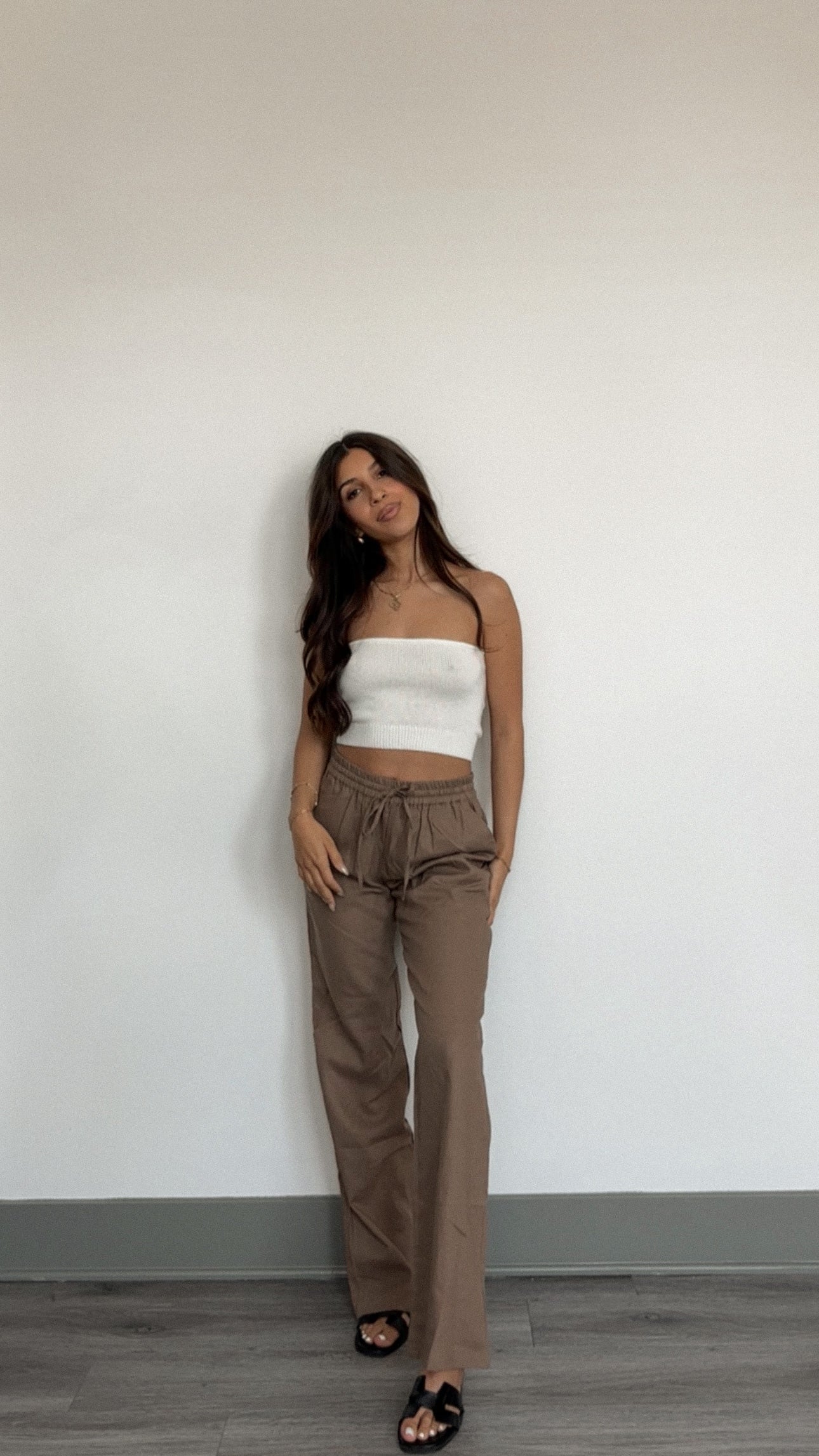 Mina Linen pants (Mocha)- FINAL SALE